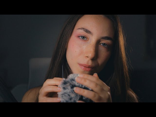 ASMR Fluffy Mic Brushing with Mic Blowing - No talking 🌙😴