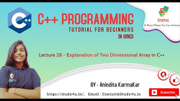 Explanation of Two Dimensional Array in C++ || C++ Tutorials in Hindi || By Anindita Karmakar