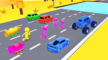 Shape Shifting 🚔🚁🚒 Game All Levels Walkthrough Mobile iOS, Android Gameplay Stick Run Lvl 1108-1109