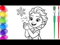 ❄️ Elsa’s Magical Ice Powers | Fun Drawing for Little Kids👑 Princess Elsa Cute Drawing for Kids