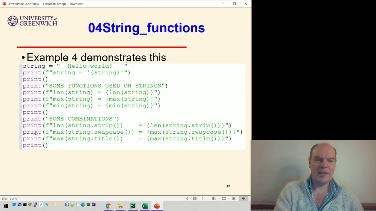 Python 08-3: Strings - Methods & functions - YouTube