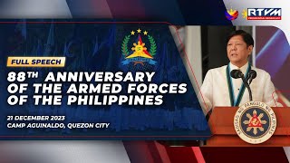 88th Anniversary of the Armed Forces of the Philippines (Speech) 12/21/2023