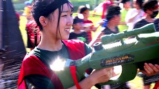 英奈の友達も参戦!びしょ濡れずぶ濡れカオスな水鉄砲合戦英奈＆稚奈