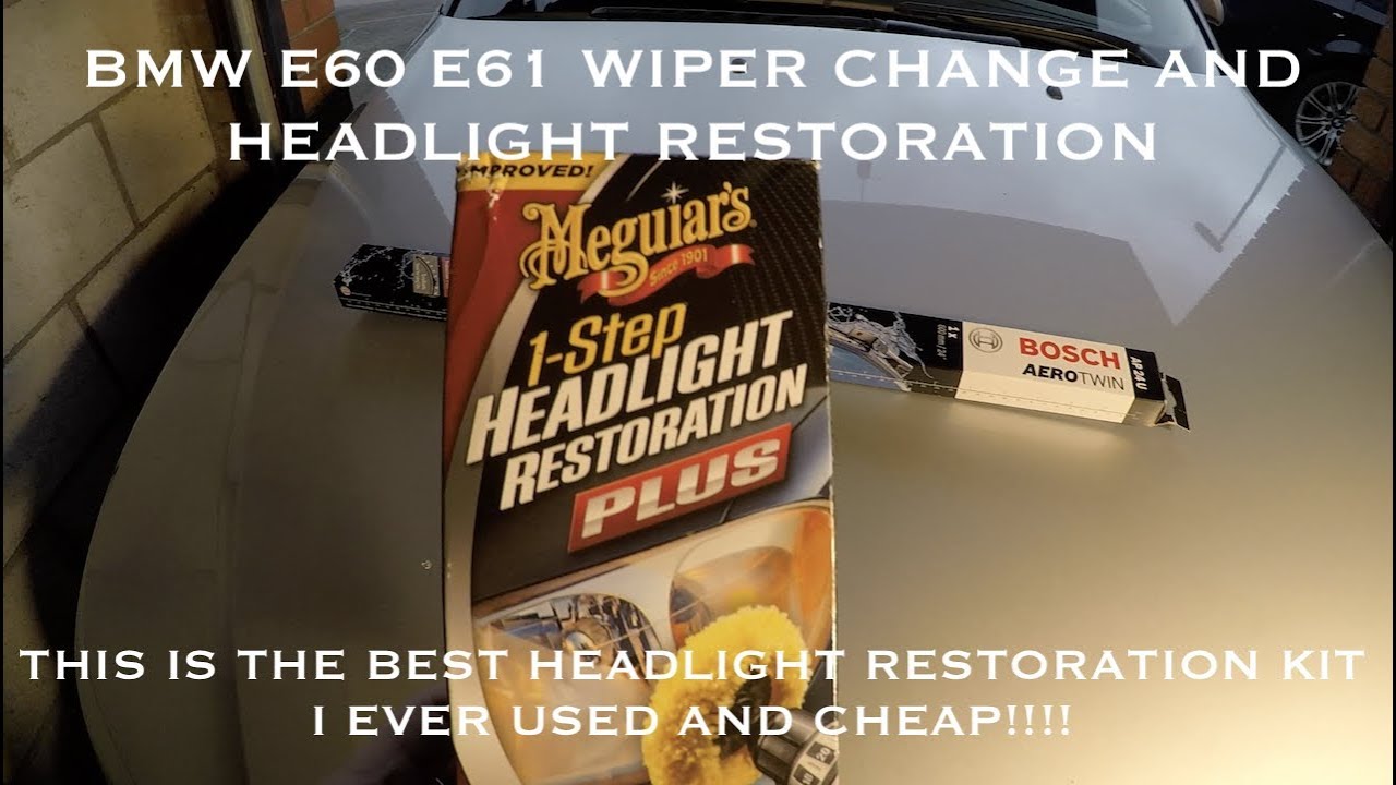 Bmw headlight Restoration Using Meguiars 1 Step Headlight Restoration YouTube