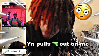 GUN GETS PULLED OUT BY YN TROLLING ON THE MONKEY APP