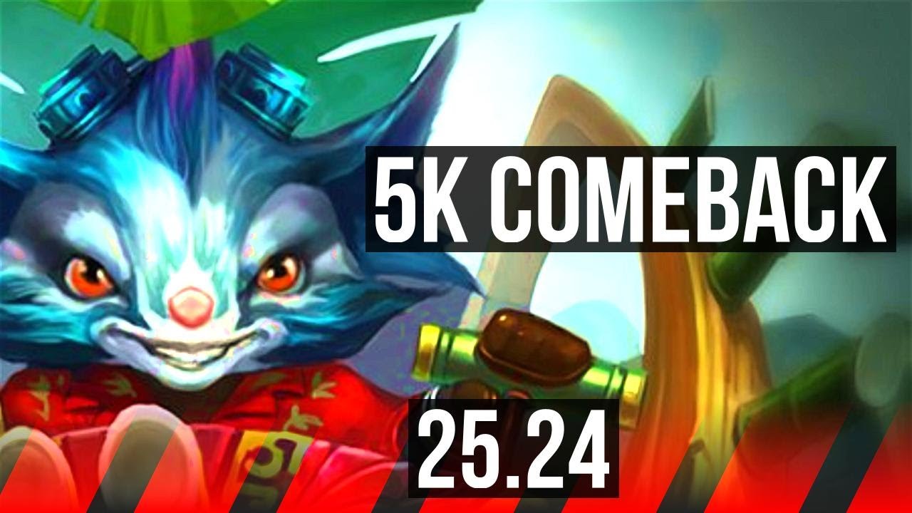 RUMBLE vs OLAF (TOP) | 5k comeback | KR Challenger | 25.24