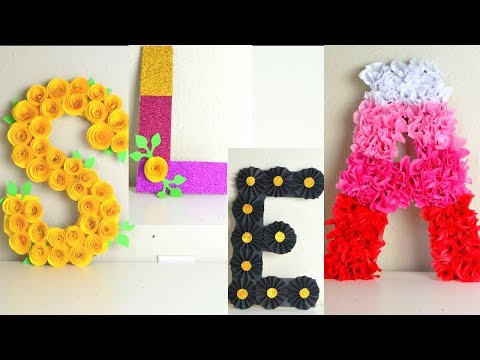 DIY 3D Floral Letters |  DIY 3D Letters for Birthday Decoration | Baby shower Decoration ideas