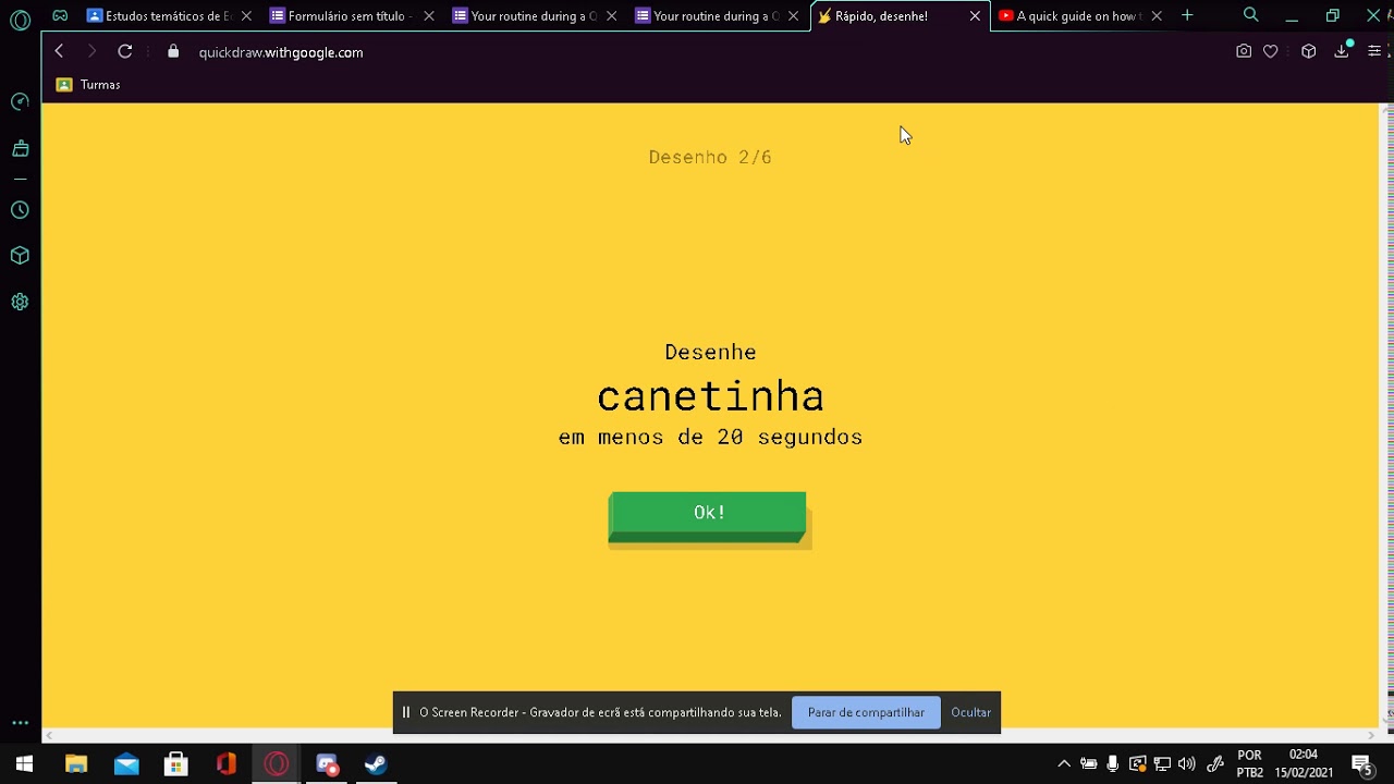 Guide on how to use quickdrawwithgoogle for the Forms task.