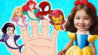 Princess and Super Heroes Shark Finger Family | Kids Songs and Nursery Rhymes | DoReMi Kids Songs