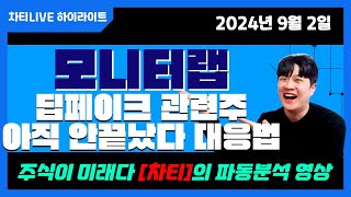 [차티] #모니터랩 보완관련주 #딥페이크관련주 는 아직 힘이 남아있다! 대응법 필독하세요[주미다 1시 라이브] - 24.09.02