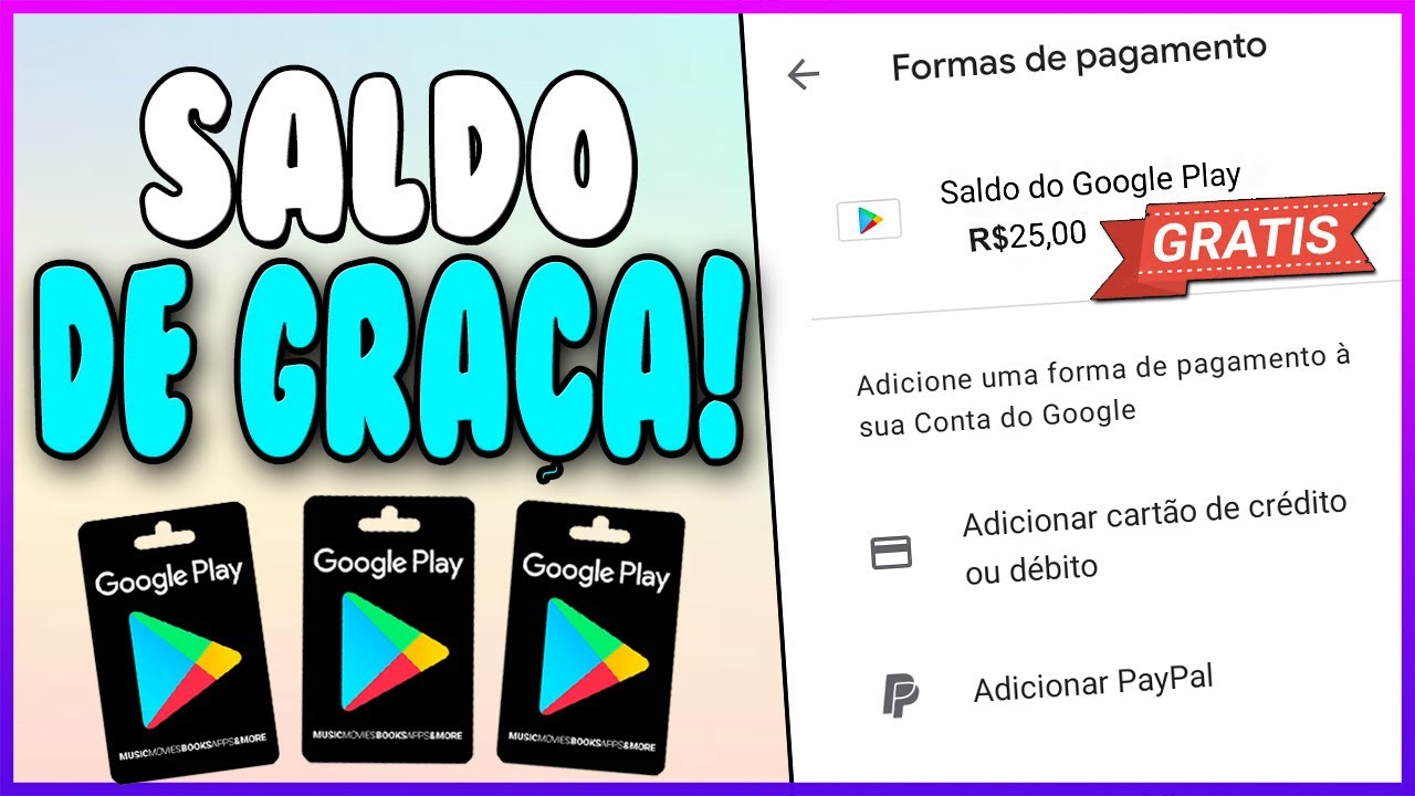 [😱INCRÍVEL] COMO GANHAR SALDO NA PLAY STORE DE GRAÇA 2024 | GIFT CARD ...