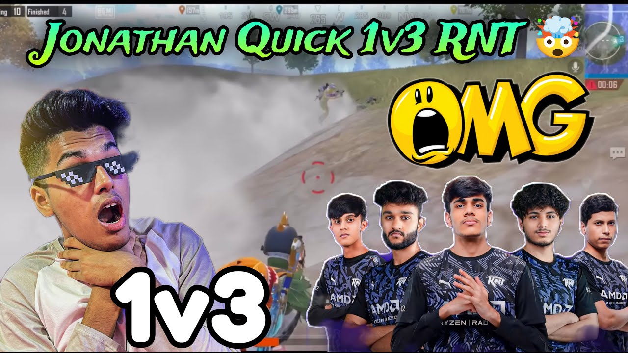 Jonathan 1v3 RNT 🤯 Quick 1v3 Clutch 🇮🇳 🔥 - YouTube