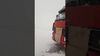 Kazakistanda Zorlu Yol Şartları Ve Aşırı Soğuklar.