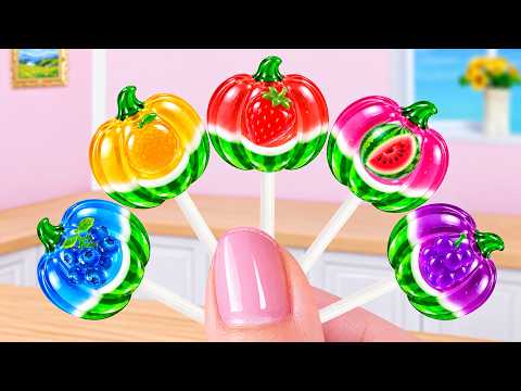 Must-Try Halloween Dessert 🌈 Mini Spooky Pumpkin Fruit Jelly Decorating Tutorial | Yummy Little Cake
