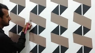 3D wall painting | how to make 3D wall design | wall art design | interior design