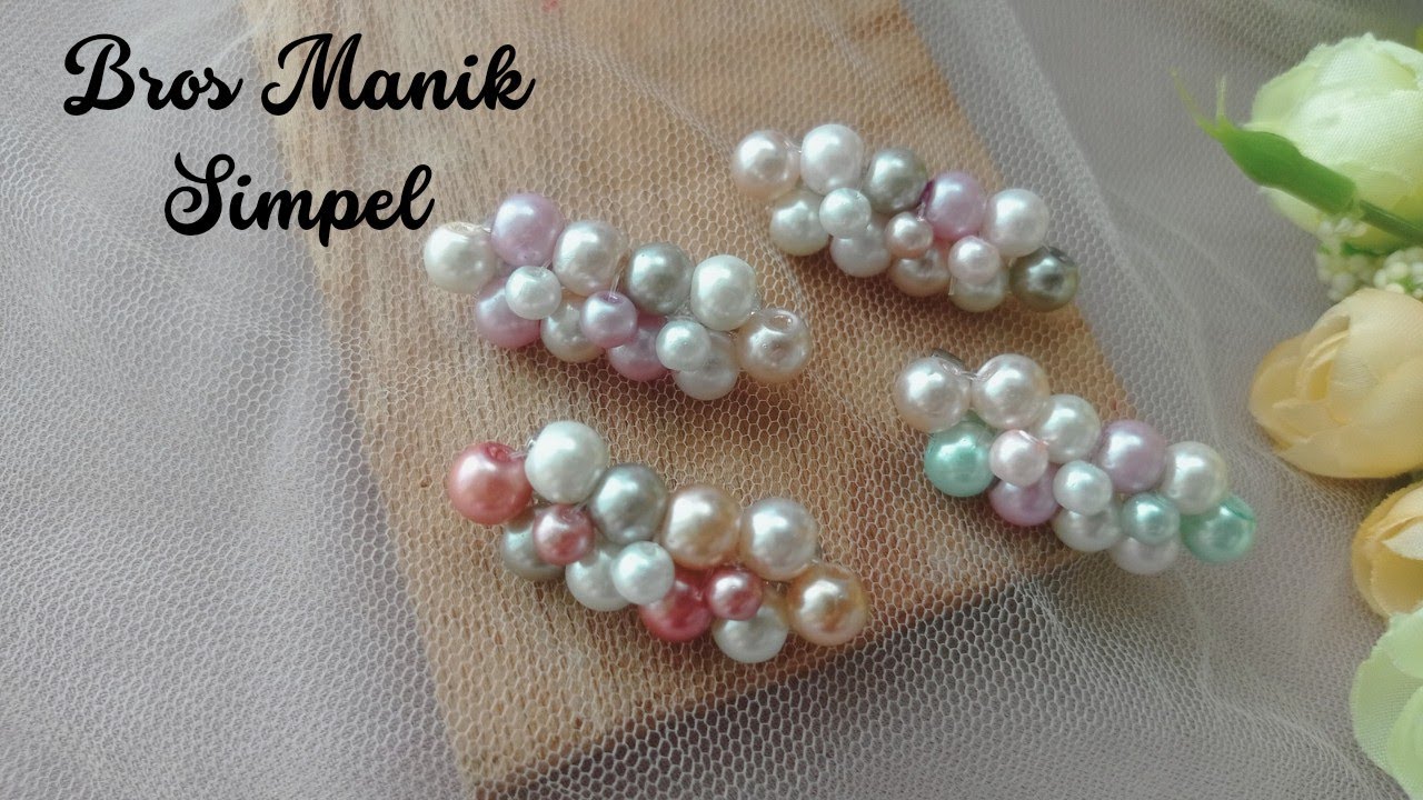 Easy Beaded brooch tutorial pearl brooch tutorial Bros simpel