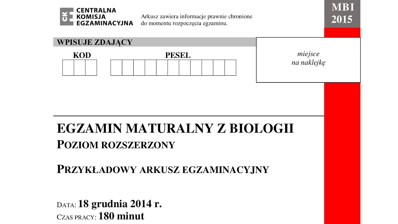Matura Biologia – grudzień 2014 – nowa podstawa – CKE — Transcript
