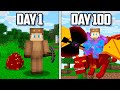 I Survived 100 Days of MODDED Hardcore Minecraft...