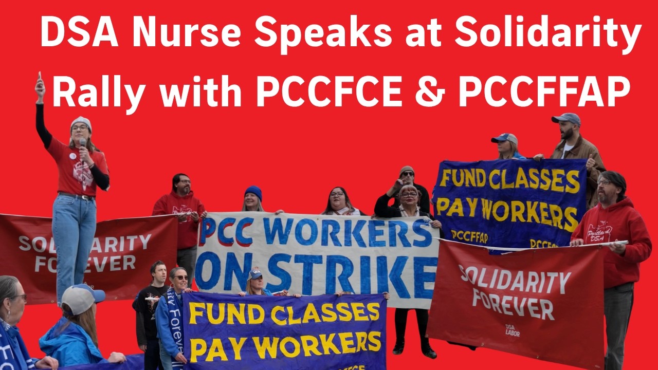 Union Nurse and DSA member speaks at Solidarity Rally and March with ...