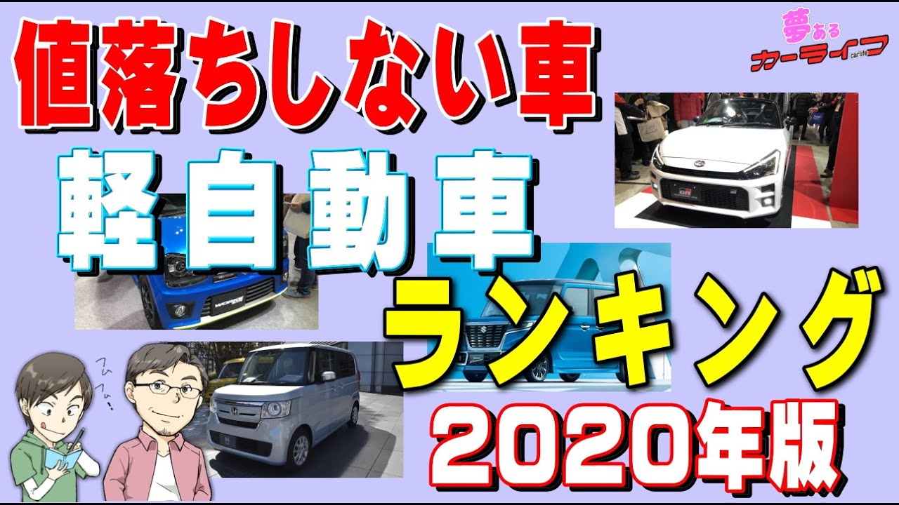 値落ちしない軽自動車ランキング 年版リセールバリュー 残価率の落ちないおすすめ出来る軽をランキングで紹介 Youtube