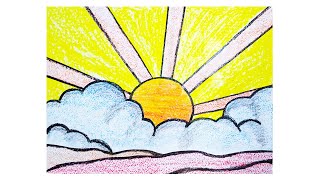Easy Crayon Collage of Roy Lichtenstein's Sunrise