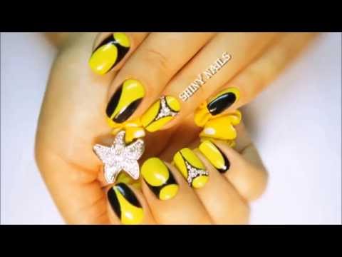 How To Do Black And Yellow Nail Designs Kill Bill Nails Youtube