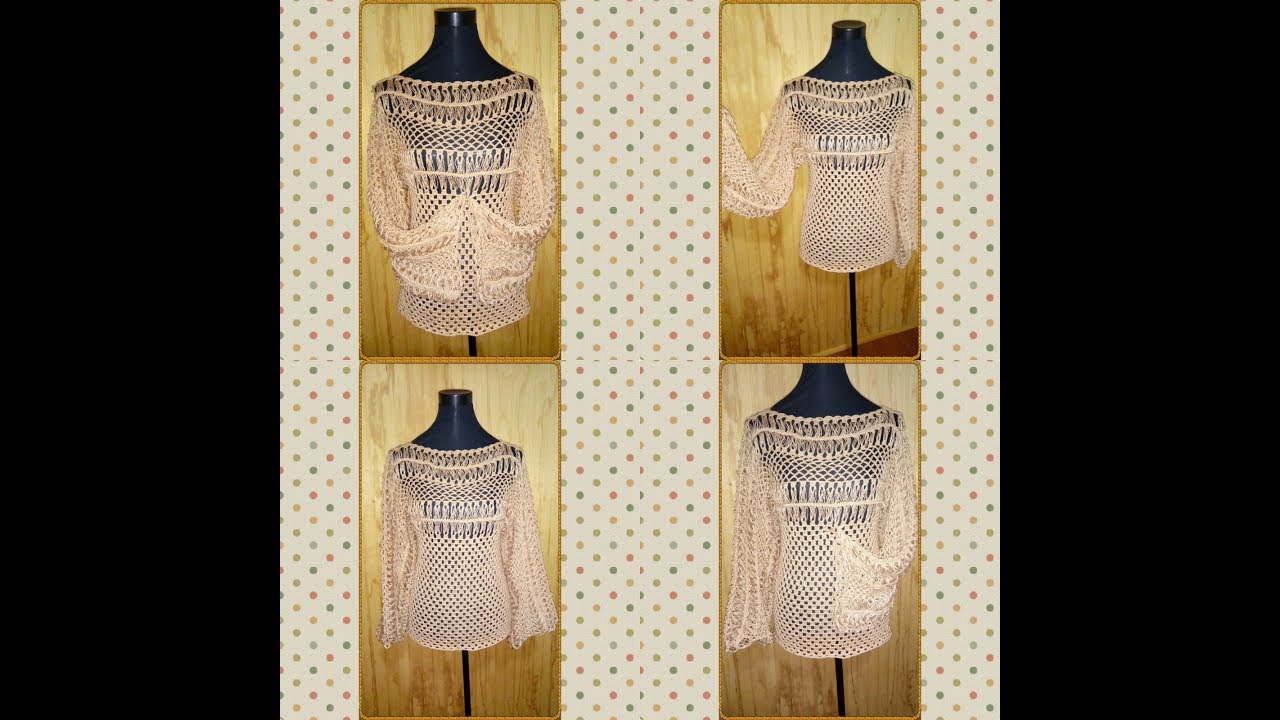 BLUSA EN HORQUILLA Y CROCHET