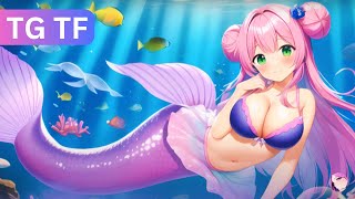 [TG TF] 🐬Swimming in the ocean 🧜🏻‍♀️ Boy to Mermaid | Transformation Animation | Gender Bender