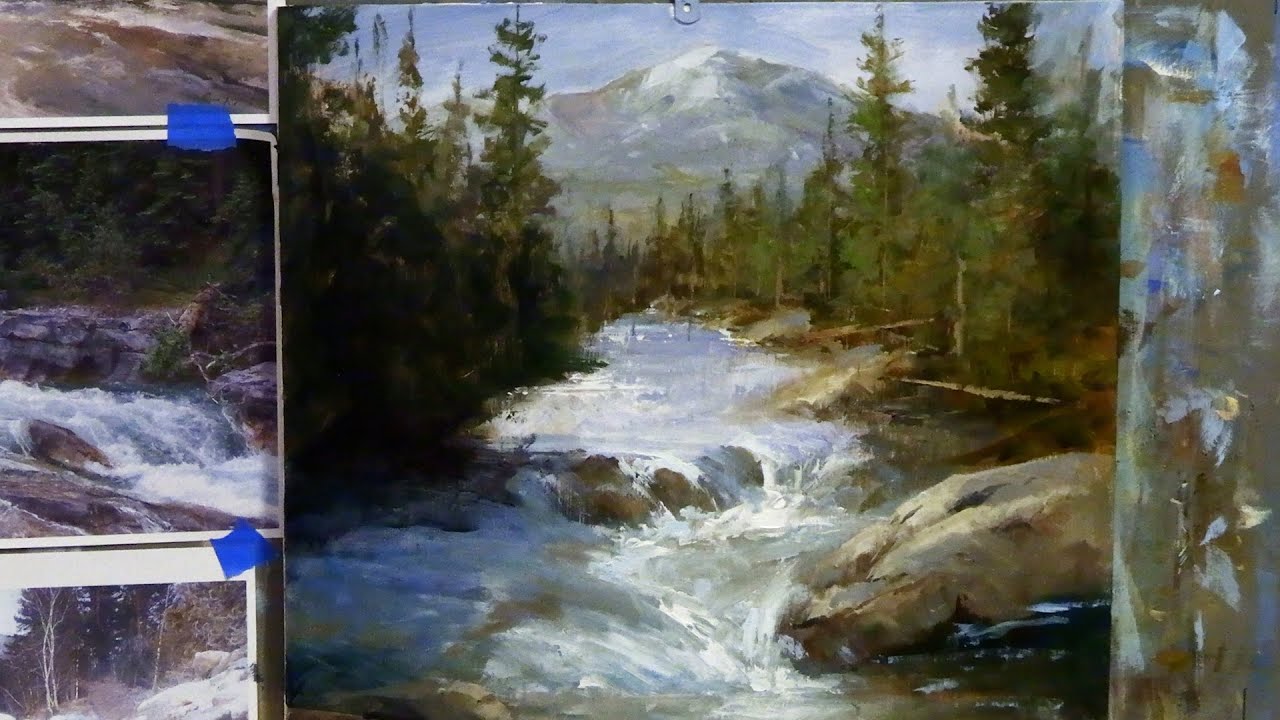 Painting Moving Water With Painting Knife And Brush Acrylic Landscapes Maxresdefault