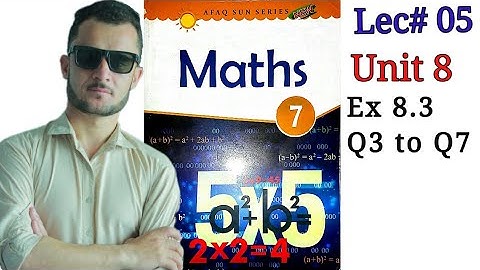 7th math unit 8 ex 8.3 Q3 to Q7 Afaq Sun Series