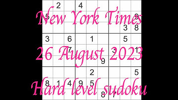 Sudoku solution – New York Times 28 August 2023 Hard level