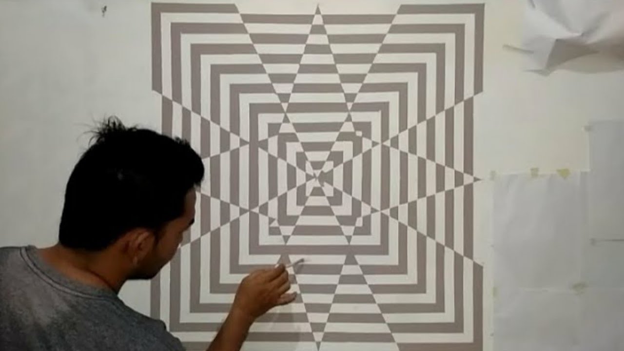 OPTICAL ILLUSION 3D WALL PAINTING DESIGNS IDEAS HOW TO MAKE ART