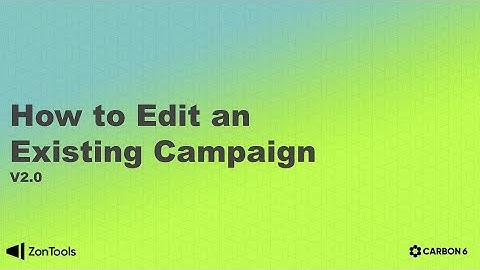 Zon.Tools V2.0: How to Edit an Existing Campaign