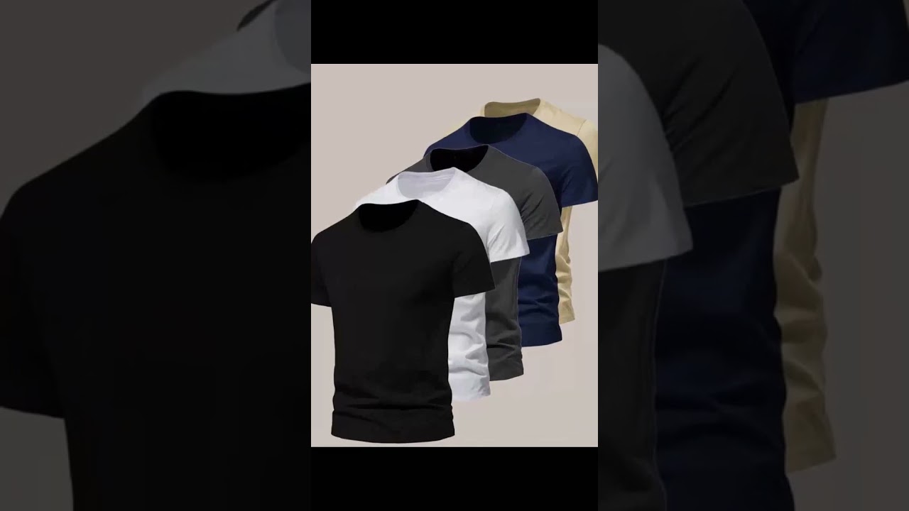 European and American cross-border 2024 summer 5-piece men's solid color digital 3D printed tops sho