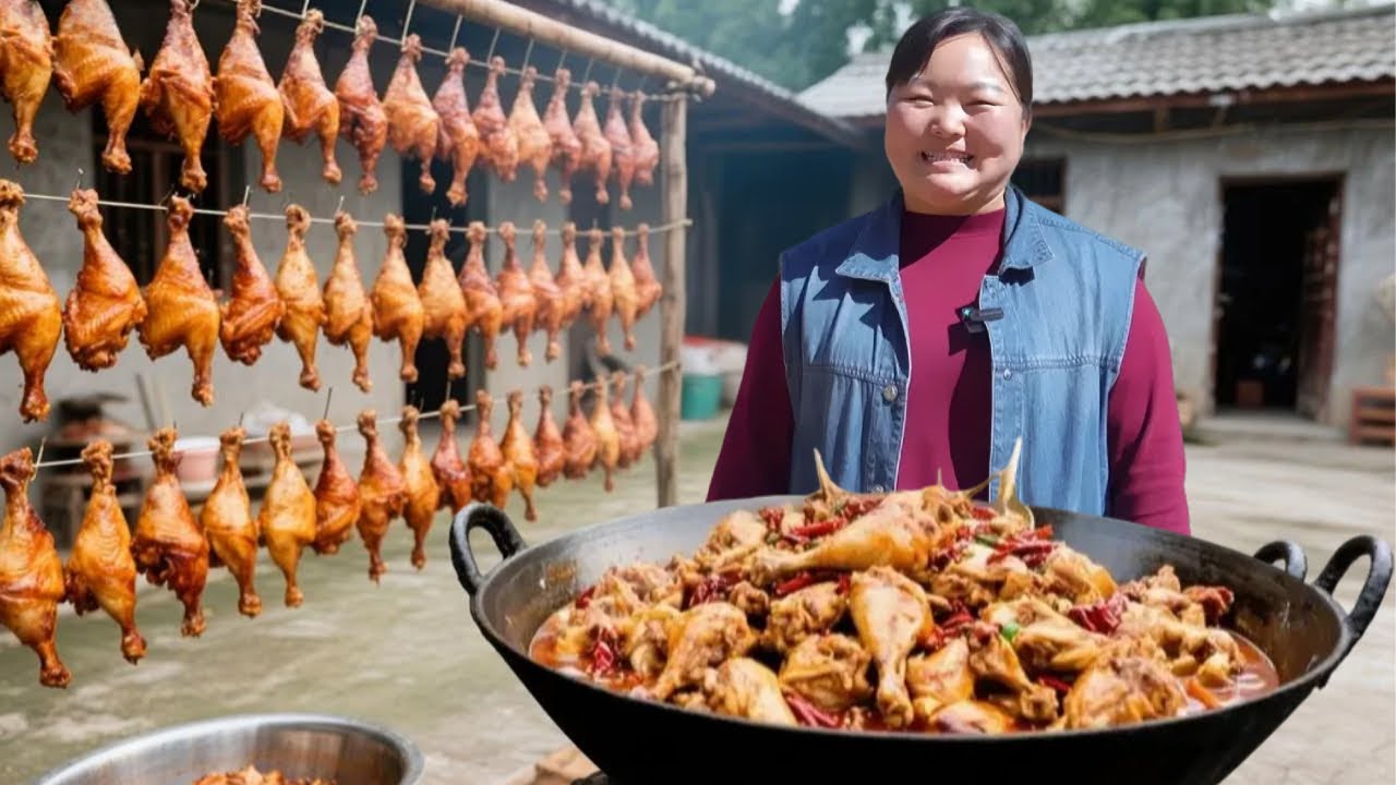 【陕北霞姐】中秋节霞姐回娘家，抓鸡炖肉好不热闹，铁锅炖鸡肉质鲜嫩酥烂入味！