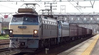 JR貨物 EF66-24+EF66-114 重連貨物列車 (月曜日1353レ) 清洲駅 貨物線
