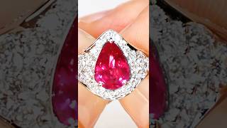 Unheated Neon Ruby Ring at 3.51 carats by Kat Florence  #diamond #jewelry #gemstone #lifeisbutadream