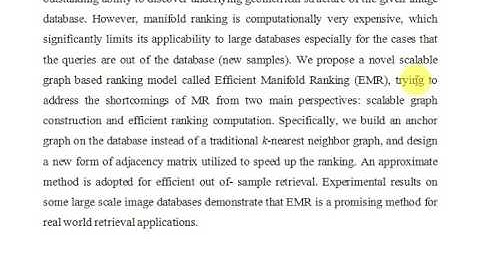 EMR A Scalable Graph based Ranking Model for Content based Image Retrieval