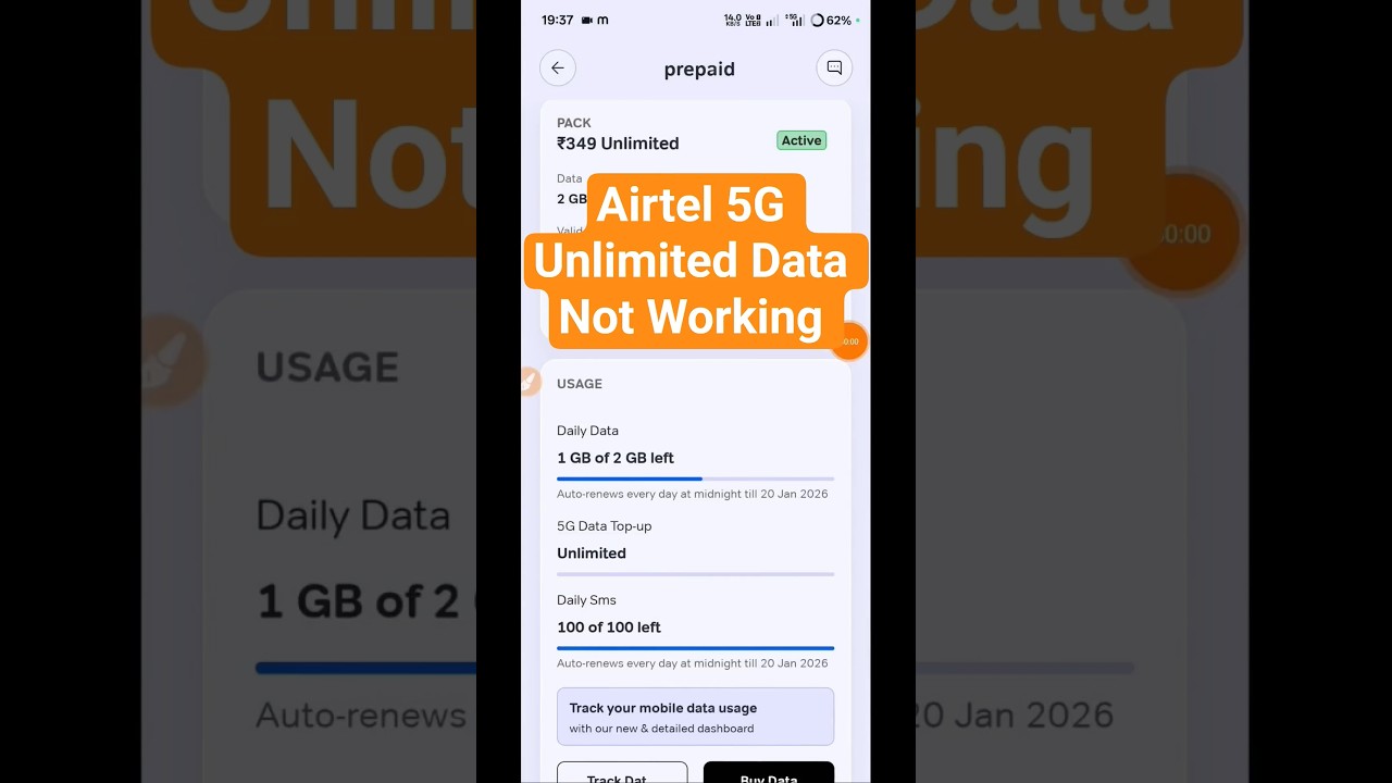 Airtel 5G Unlimited Data Not Working 😔