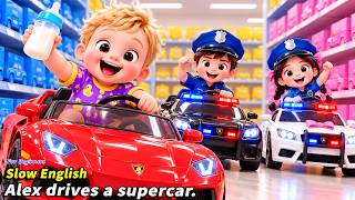 Alex Wouldn't Stop His Supercar... THEN the Kid Cops Chased Him! 😱🚓 | Slow English (A2 Level) screenshot 4