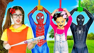 Team Spiderman Love Sinister Doll Squid Game - Sad Story And Spiderman Real Life | Bon Bon Cute