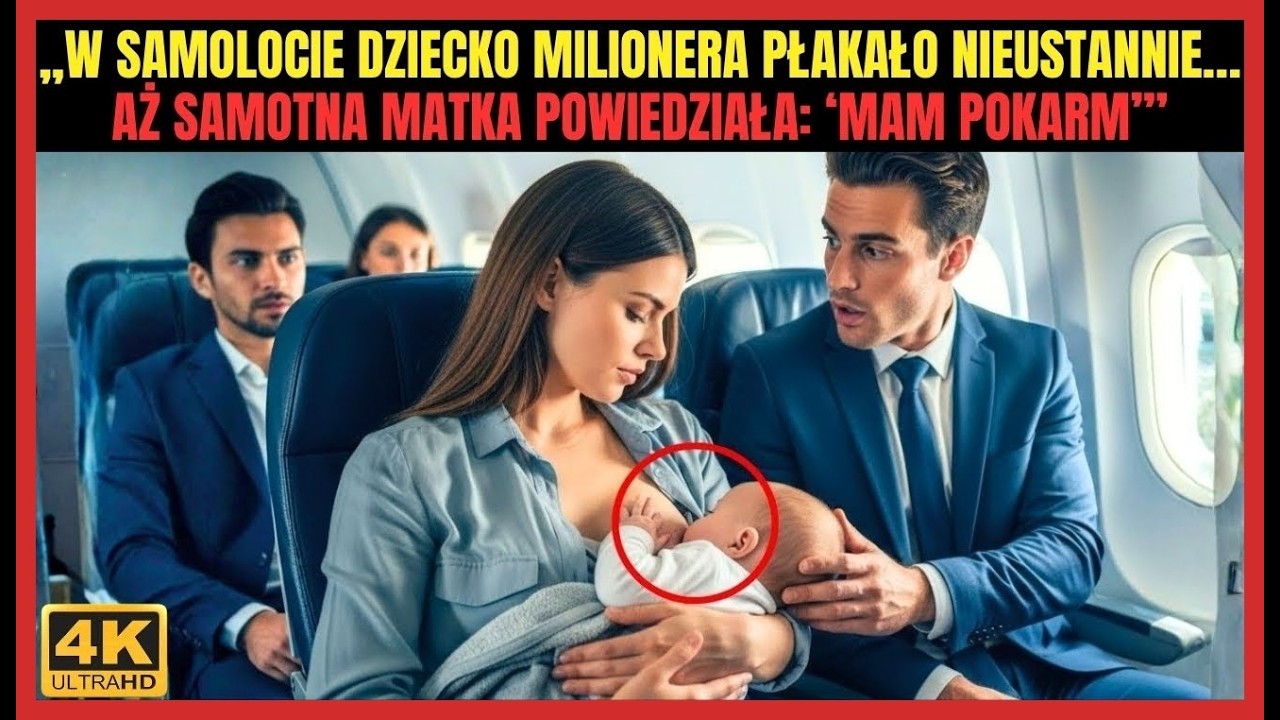 W samolocie dziecko milionera bardzo płakało… aż samotna matka powiedziała „Mam mleko matki”