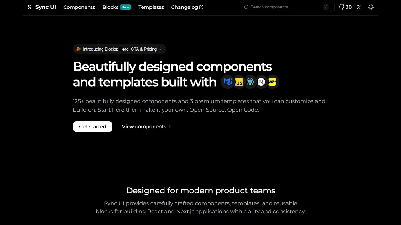 Sync UI: 125+ React/Next.js Components Built with MUI and Motion