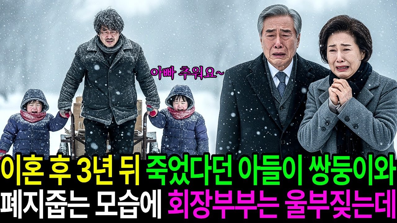 이혼 후 3년 뒤, 죽었다던 아들이 쌍둥이와 리어카끌며 폐지줍는 모습에 재벌회장 부부는 울부짖는데...│노후사연│감동사연│오디오북│