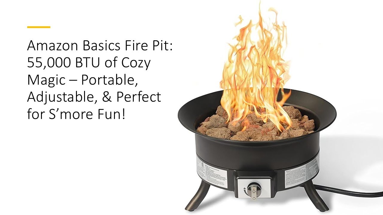 Amazon Basics Fire Pit: 55,000 BTU of Cozy Magic – Portable, Adjustable, & Perfect for S’more Fun!