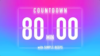 80 Minutes Timer Flip Clock Countdown / Beep Every 10 Sec 🦩 by millionreason 895 views 1 month ago 1 hour, 20 minutes