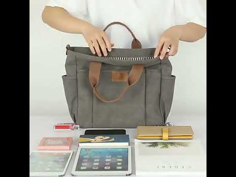 k003 多口袋帆布兩用托特包