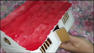 Diy Miniature Hut Best Out Of Waste Material Tile Roof Model Hut With Card Board Hut Making