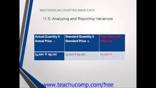 Accounting Tutorial 2.0 Analyzing and Reporting Variances Training Lesson 11.5
