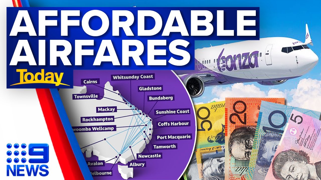 Bonza launches seven new routes not offered by other airlines for cheap | 9 News Australia